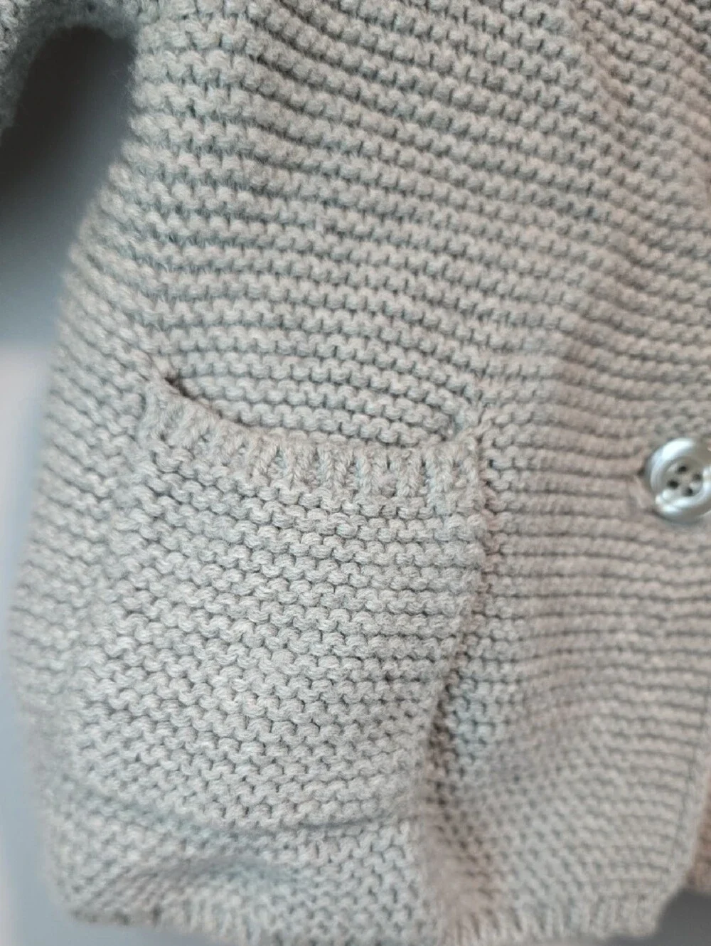 GAP Light Gray Baby Hooded Knit Cardigan with Bear Ears